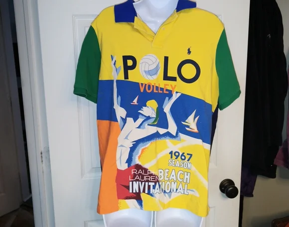 Ralph Lauren Beach 1967 Invitational Classic Fit Volleyball Polo Men's Sz L - Picture 2 of 6